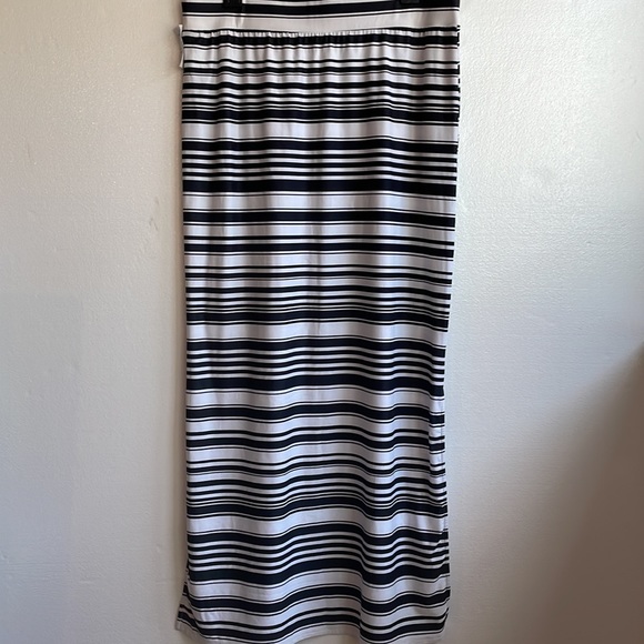 NWT Maurice’s navy & white striped wide waistband maxi skirt size large - Picture 2 of 6